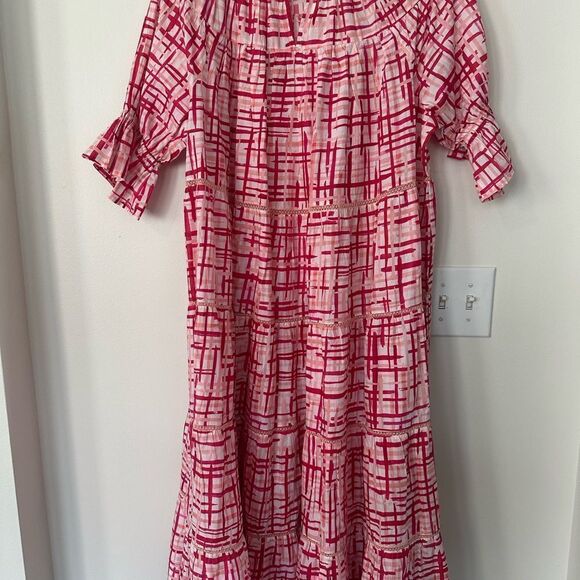 MERLETTE Women's Paradis Printed Dress, Berry Crosshatch Print S - Picture 6 of 10